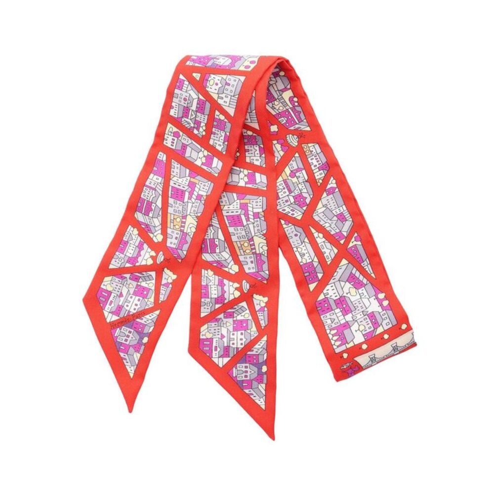 Hermes Twilly Rive Droite Rive Gauche Silk Scarf